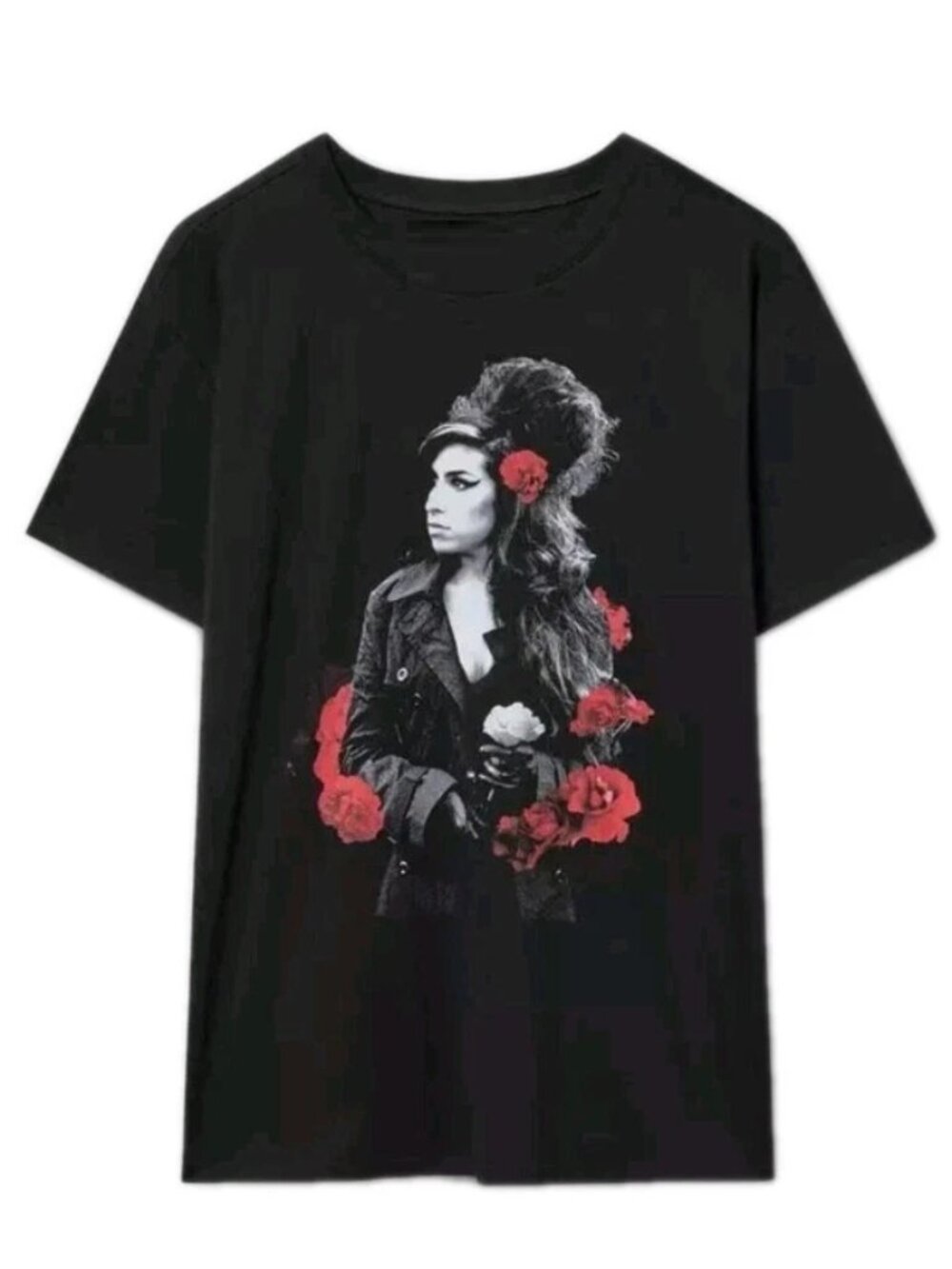 NWT TORRID AMY WINEHOUSE Black Relaxed Fit Cotton Crew T Shirt